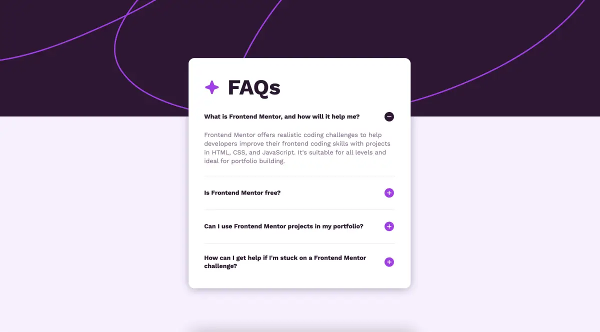 Interactive and mobile responsive FAQ accordion using CSS and JS